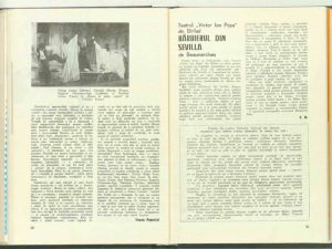 Ileana Popovici, Cronica dramatică: Gaiţele de Al. Kiriţescu, Maşina de scris de J. Cocteau (Teatrul de Stat din Turda) în Revista Teatrul, Nr. 7/1972, pp. 48-50