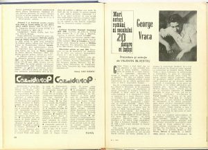 Mari actori români ai secolului 20 despre ei înşişi: George Vraca, Revista Teatrul nr. 1/1986