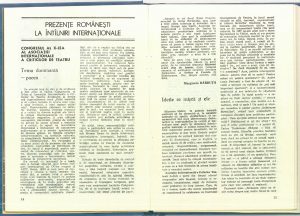 Prezenţe româneşti la întîlniri internaţionale: Ideile se mişcă şi ele, Revista Teatrul nr. 7/1988