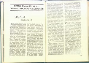 CREDO=ul regizoral, Revista Teatrul nr. 2/1989