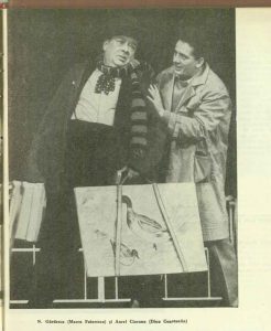 Imagine din spectacolul Mi se pare romantic de Radu Cosașu- Teatrul de Comedie Bucureşti, data premierei: 18.10.1961