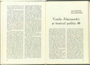 Vasile Alecsandri şi teatrul politic (II), Revista Teatrul nr.4/1974