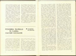 Ponderea teatrului în cadrul culturii socialiste, Revista Teatrul nr. 6/1976