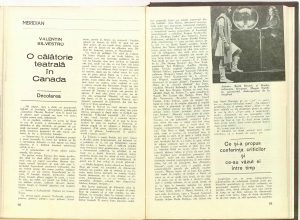 O călătorie teatrală în Canada, Revista Teatrul nr. 8/1976