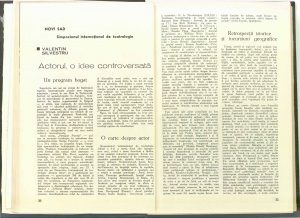 Novi Sad: Simpozionul internaţional de teatrologie - Actorul, o idee controversată, Revista Teatrul nr. 5/1979