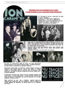 1. Extras din caietul program al spectacolului Jurnal de România. 1989, scenariul și regia Carmen Lidia Vidu. Teatrul Național „I. L. Caragiale” București, premiera: 24.06.2020, p. 6 © Teatrul Național „I. L. Caragiale” București