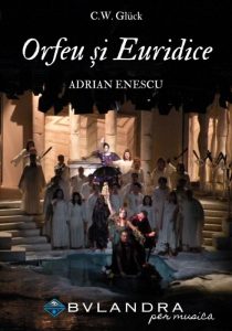 Afișul spectacolului Orfeu și Euridice de Adrian Enescu, 25.10.2008. Scenografie: Octavian Neculai. Teatrul „Lucia Sturza Bulandra”, București & Opera Națională București 25.10.2008. Sursă afiș: @Arhiva Teatrului Bulandra (https://www.bulandra.ro/arhiva/)